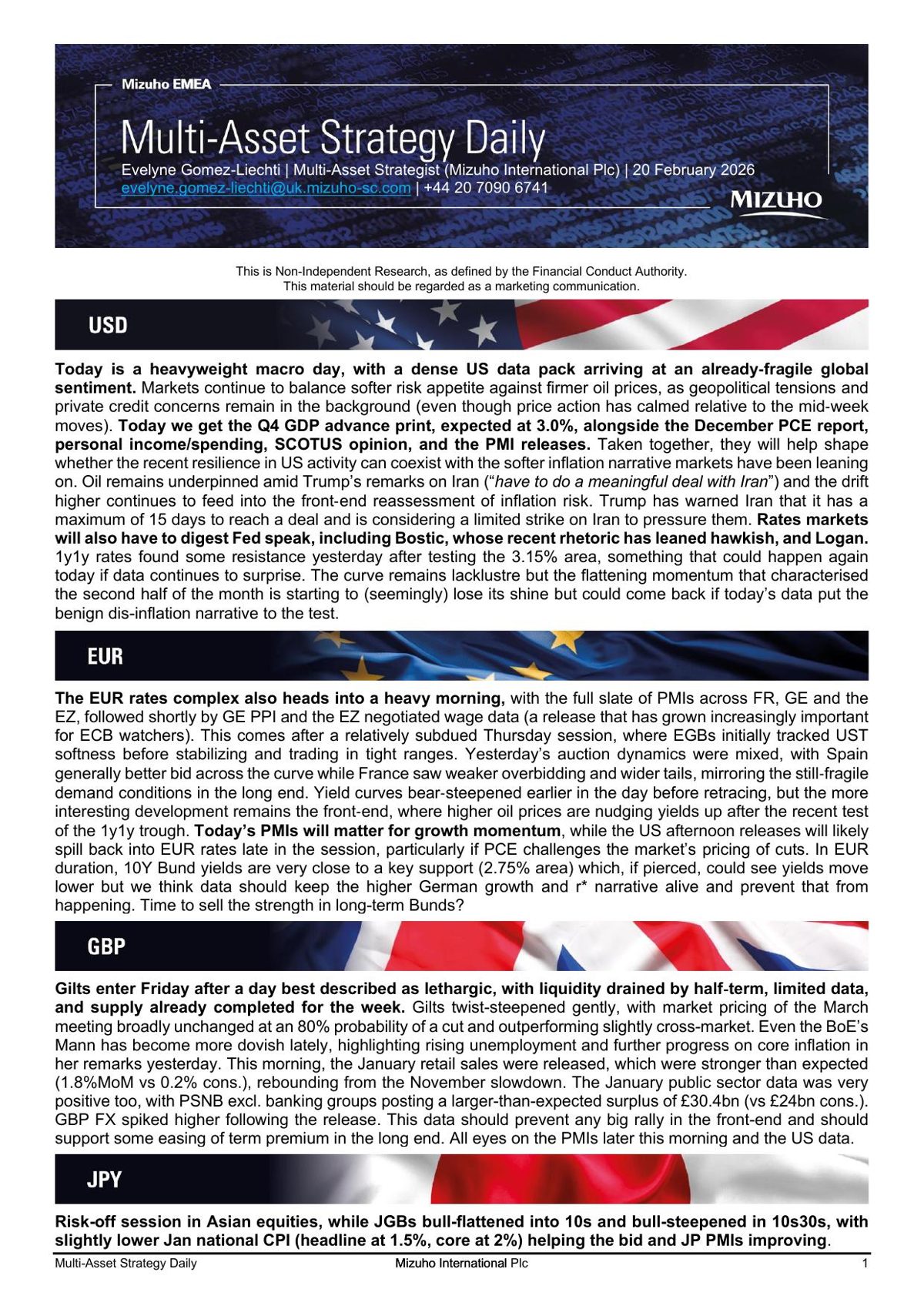 Mizuho Multi-Asset Strategy institutional research — first page