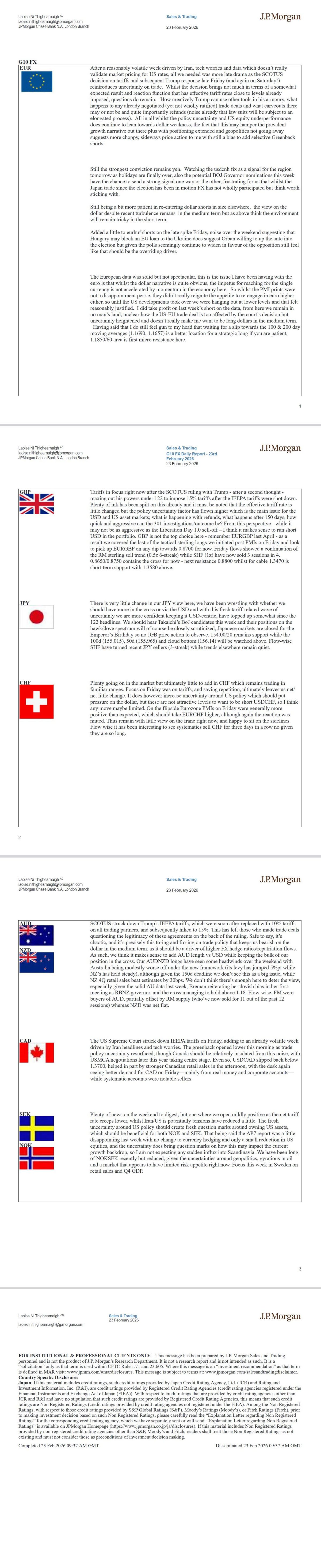 JP Morgan Rates & Macro institutional research — first page